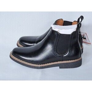 Deer Stags Boot Boys 13 Zane Chelsea Ankle Booties Black Faux Leather Almond Toe